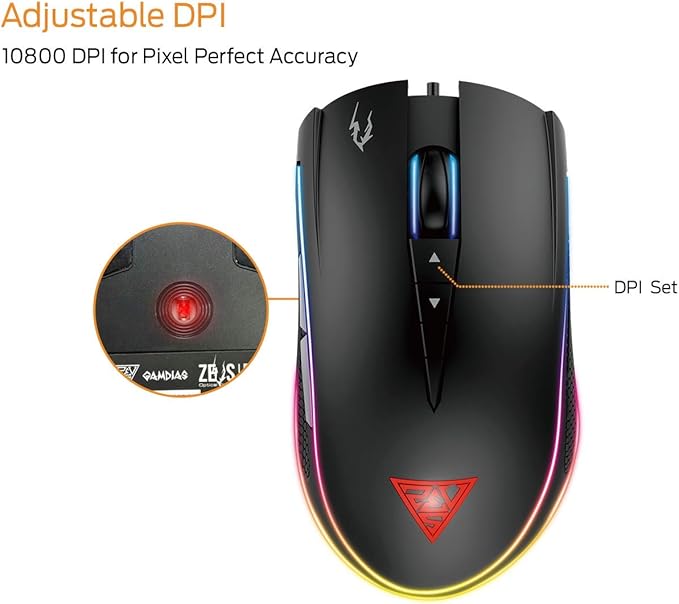 GAMDIAS Optical Gaming Mouse | RGB Lighting